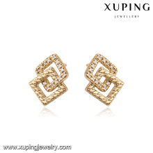 93266 Newest beautiful jewelry rhombus shaped drop earrings with tiny white zircon for ladies jewelry